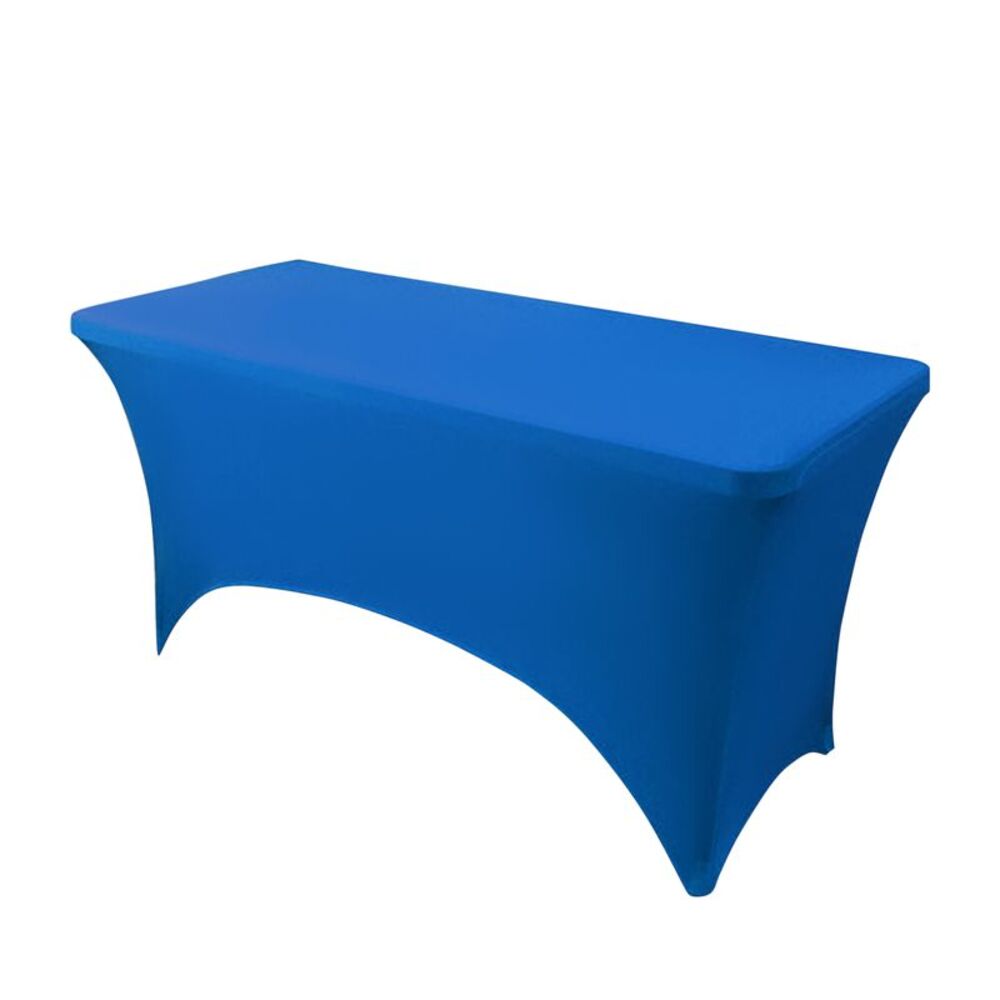 1 Pack Washable Rectangle Spandex Tablecloth, 4FT Blue